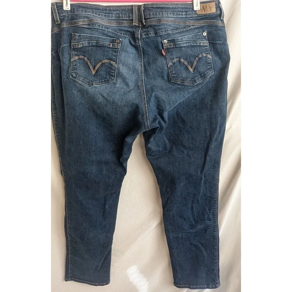 LEVI'S Womens FLATTERS & FLAUNTS Skinny Leg BLUE JEANS sz 24w Red Tab